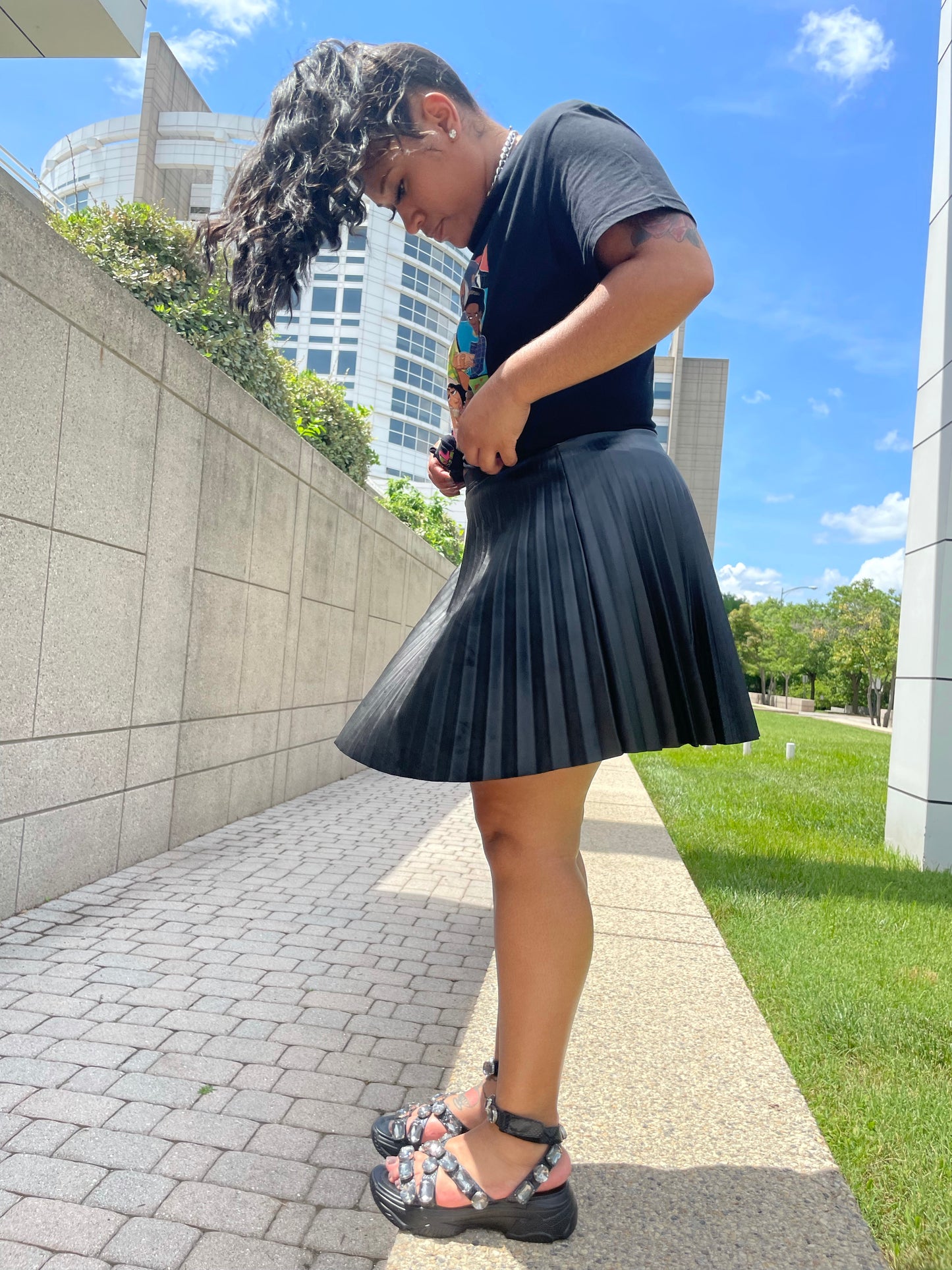 Julie Elastic Pleated Skirt