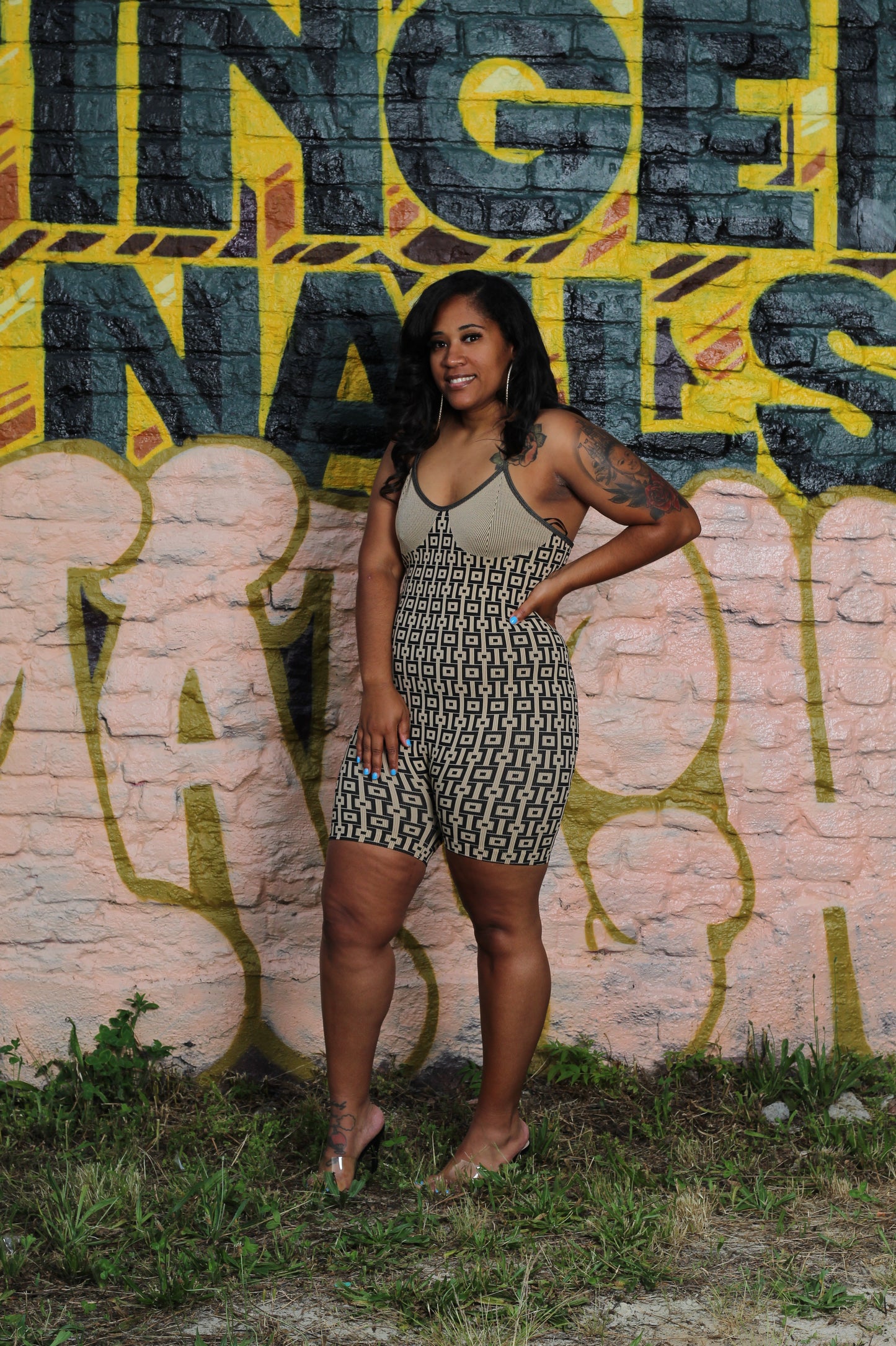 Checkered romper